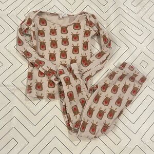 Spearmint Love Reindeer Waffle Pajama Set